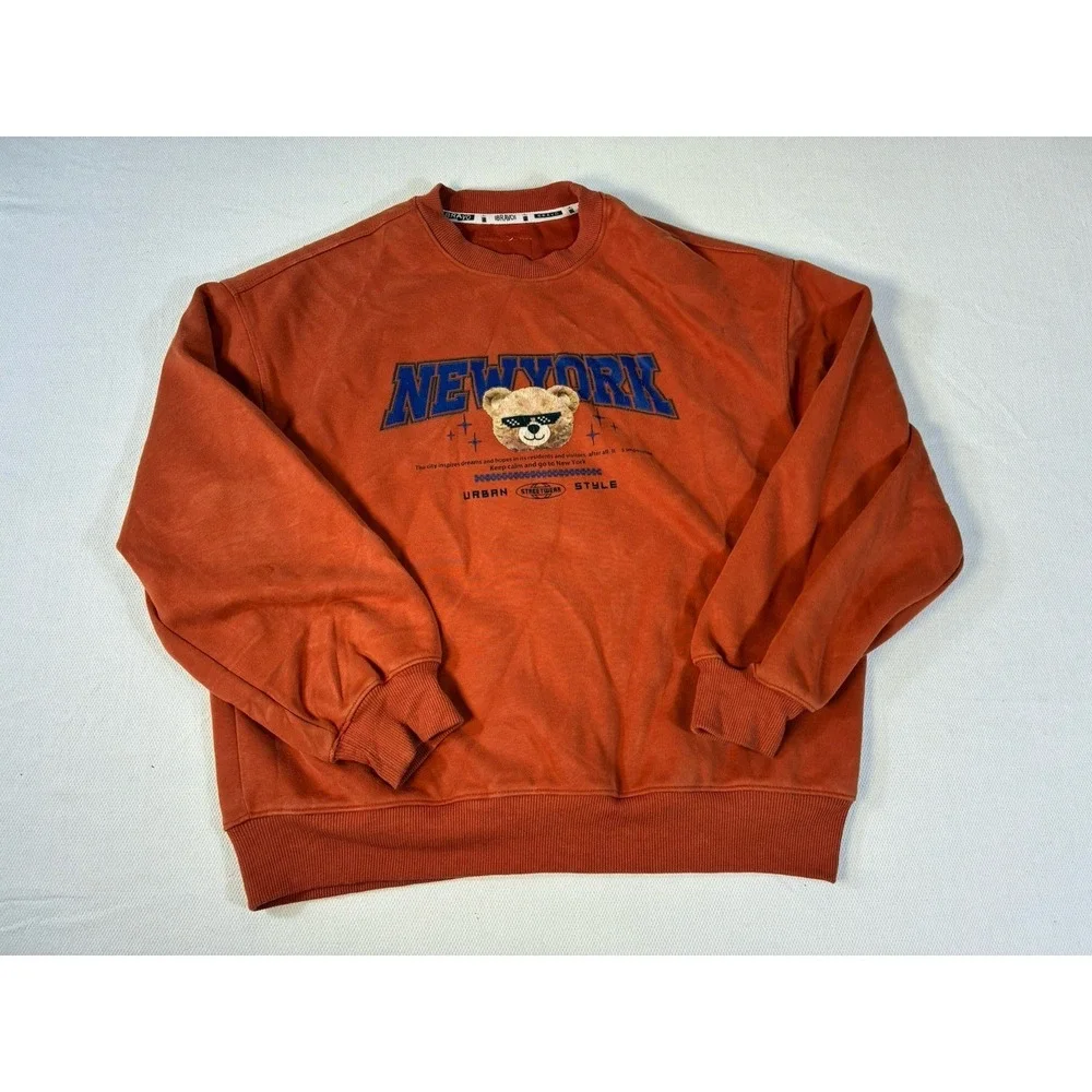 Bravo New York Urban Style Teddy Bear Sweatshirt Orange Youth Size 160
